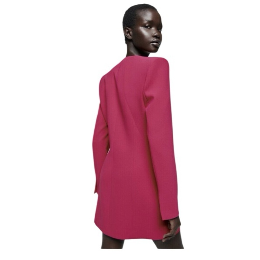 Zara Pink Draped Blazer Dress - Picture 3 of 14